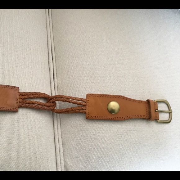 BETSEY JOHNSON TAN LEATHER BRAIDED BELT IN SIZE L . main image 6